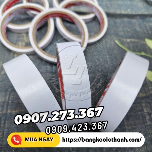 Băng keo 2 mặt trắng dầu 2f4