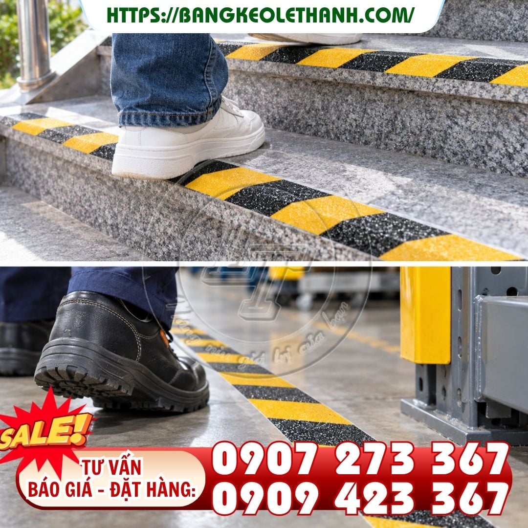 Công dụng của băng keo chống trượt sọc vàng đen
