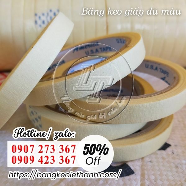 Băng keo giấy đủ màu giá rẻ