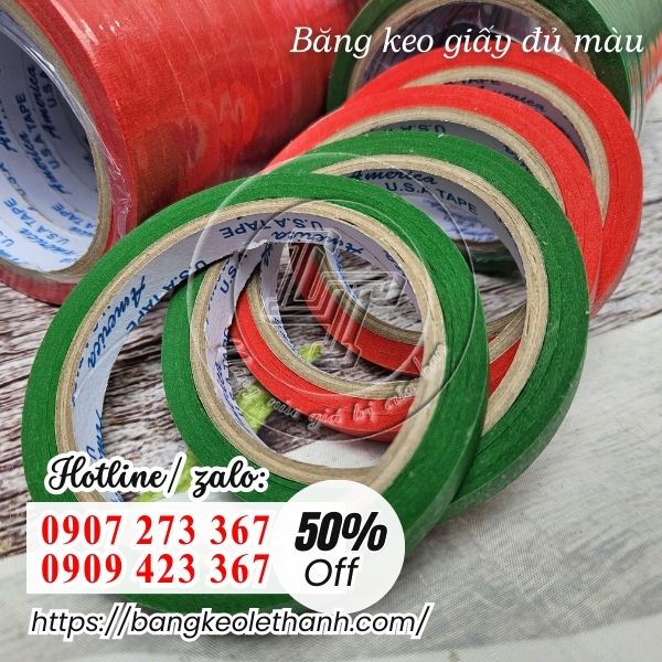 Băng keo giấy đủ màu giá rẻ