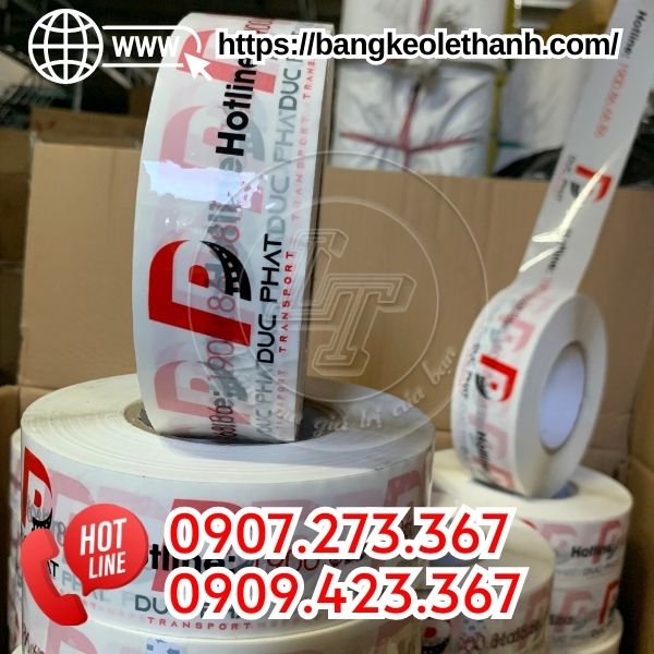 Băng keo in logo nền màu