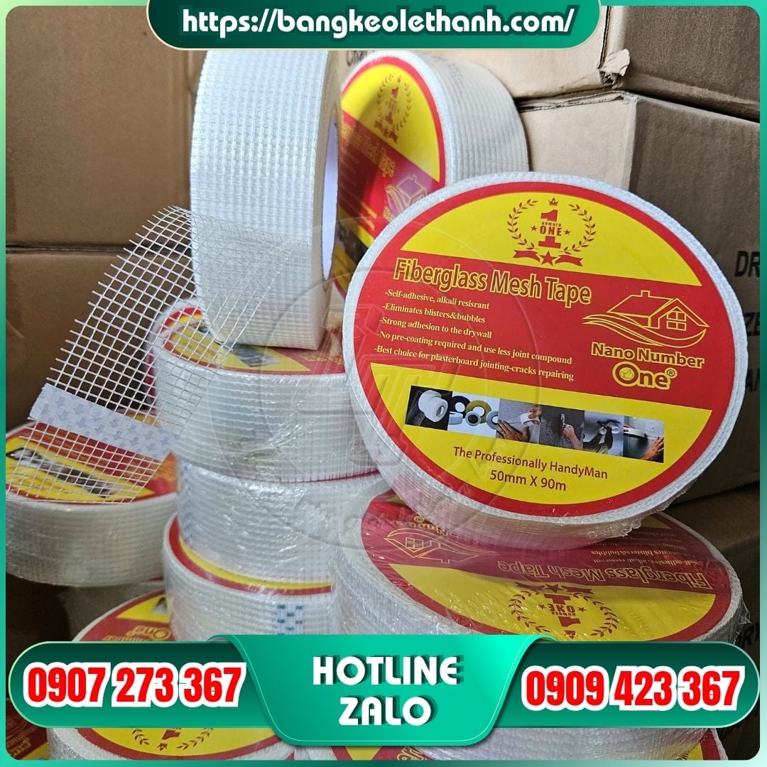 Băng keo lưới thạch cao dán vết nứt tường