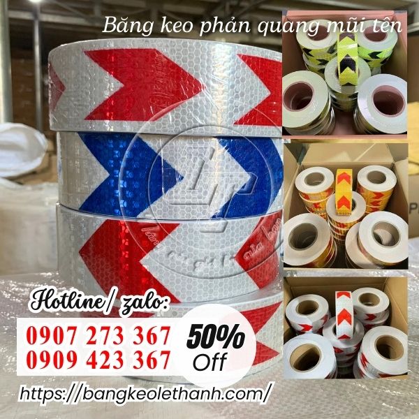 Băng keo phản quang mũi tên giá rẻ