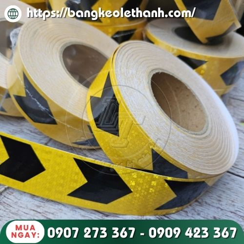 Băng keo phản quang vàng đen