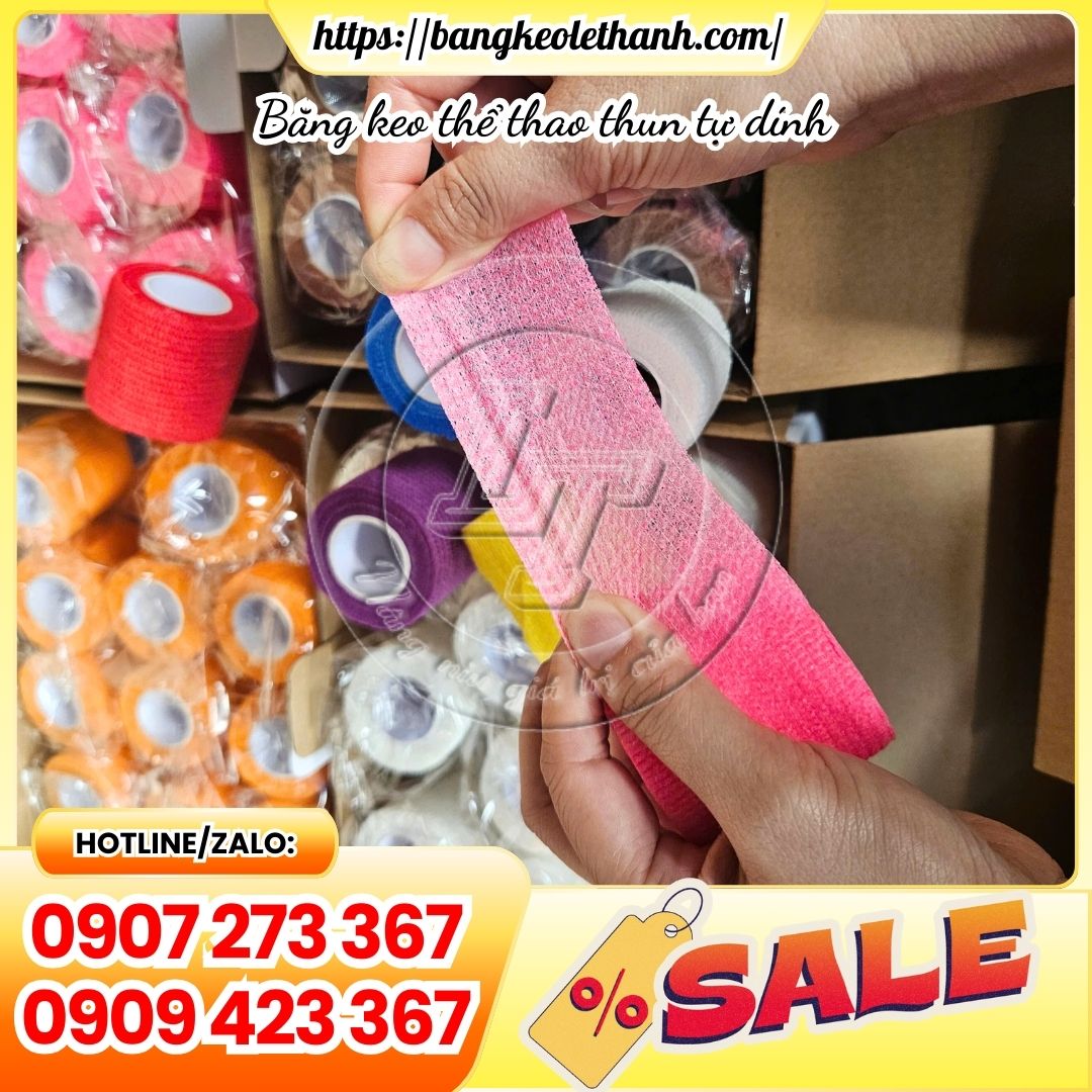 Băng keo thể thao thun dán tự dính co giãn tốt, thoáng khí