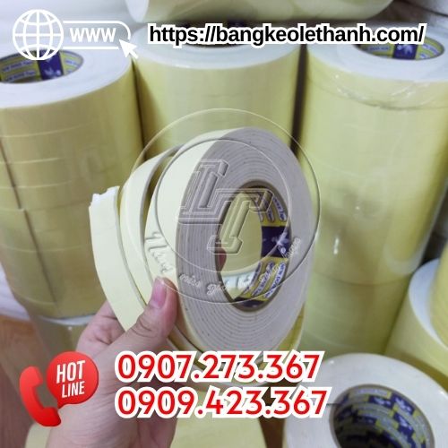 Băng keo xốp 2 mặt trắng