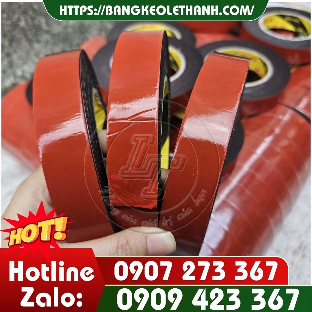 Băng keo xốp đen vỏ đỏ siêu dính