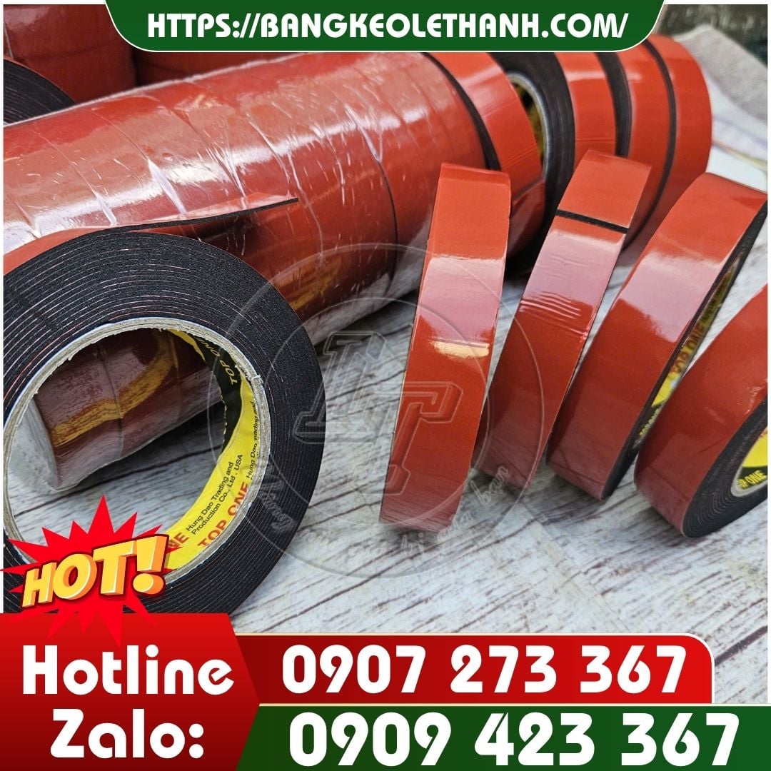 Băng keo xốp đen vỏ đỏ siêu dính bán sỉ giá rẻ tại TPHCM