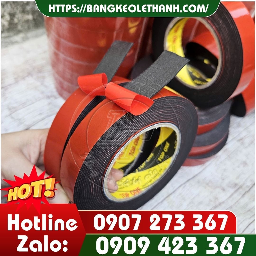 Băng keo xốp đen vỏ đỏ