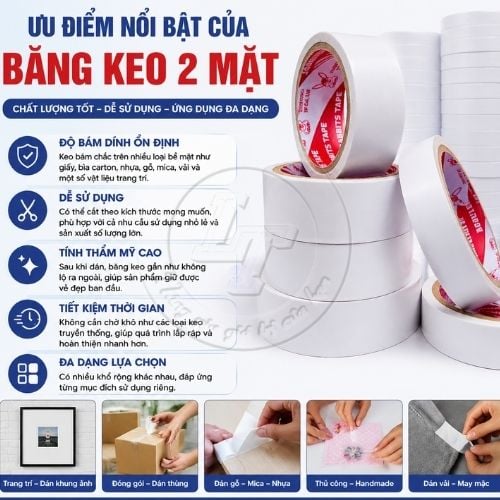 Ưu điểm của băng keo 2 mặt