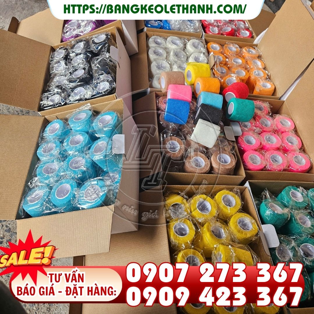 Cung cấp sỉ băng quấn thể thao tự dính nhiều màu