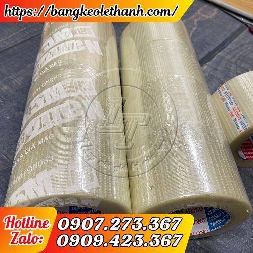 Băng keo sợi thuỷ tinh 2 sọc siêu dính giấ sỉ