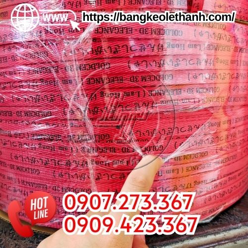 Dây đai nhựa in logo nền đỏ