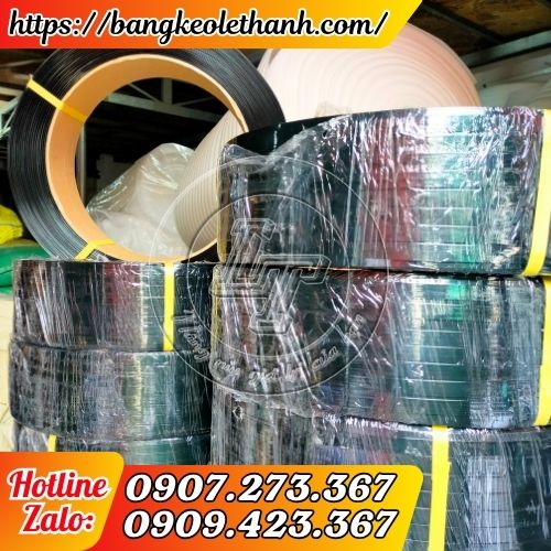 Dây đai pet trơn màu đen cuộn 20kg