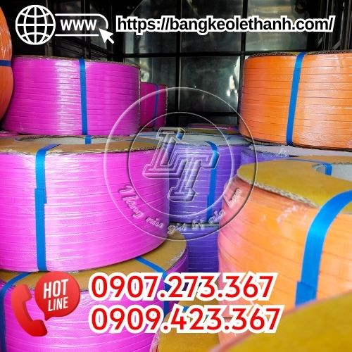 Dây đai pp màu cam, màu hồng, màu tím