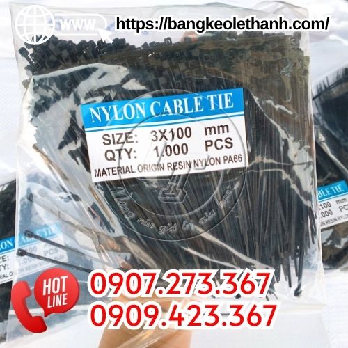 Dây rút nhựa màu đen 10cm