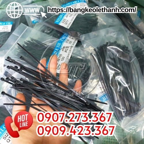 Dây rút nhựa màu đen 15cm