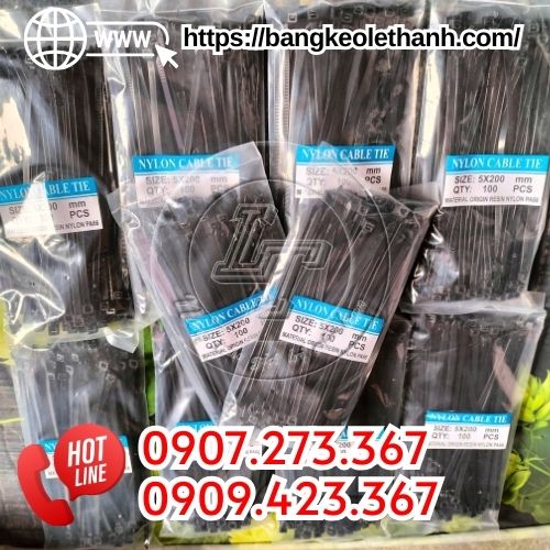 Dây rút nhựa màu đen 2 tấc