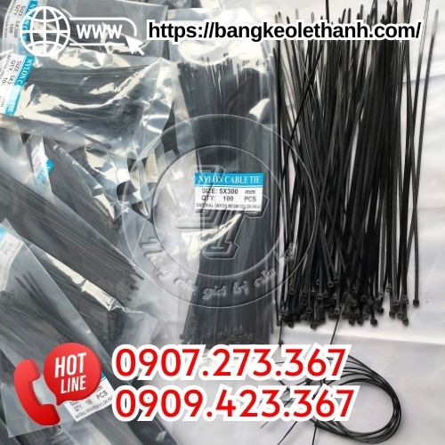 Dây rút nhựa màu đen 3 tấc