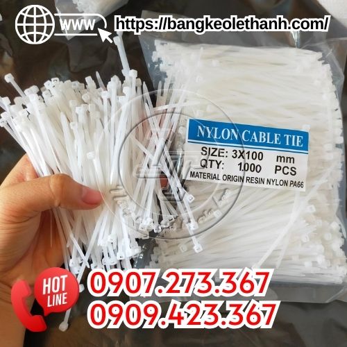 Dây rút nhựa màu trắng 10cm