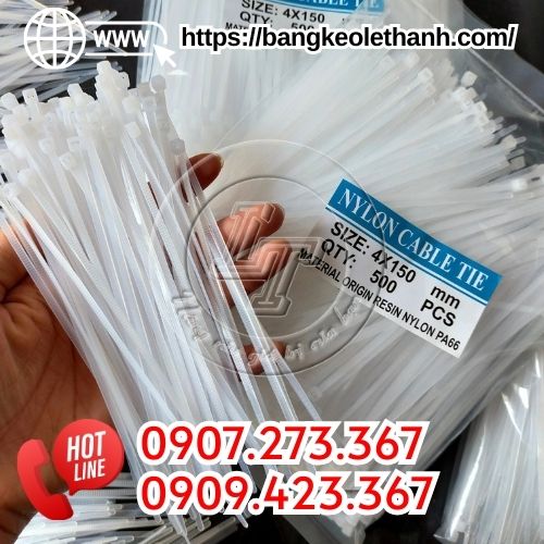 Dây rút nhựa màu trắng 15cm