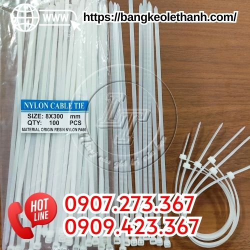 Dây rút nhựa màu trắng 30cm