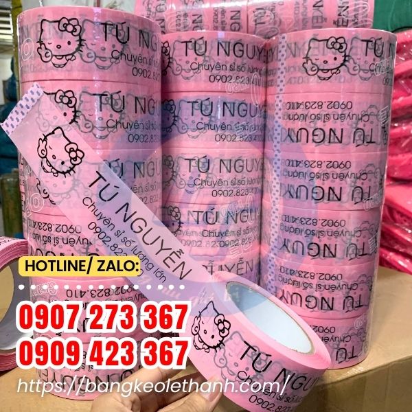 Băng keo in logo 1 màu trên nền màu