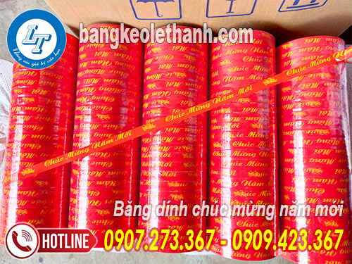 Băng dính chúc mừng năm mới cây 24 cuộn Băng dính chúc mừng năm mới cây 24 cuộn