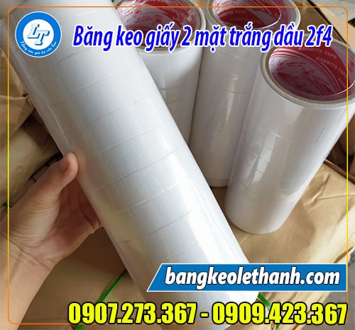 Băng keo 2 mặt trắng dầu 2f4