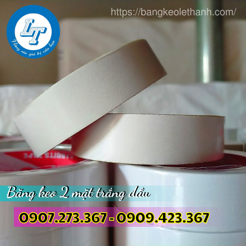 Băng keo 2 mặt trắng dầu giá rẻ