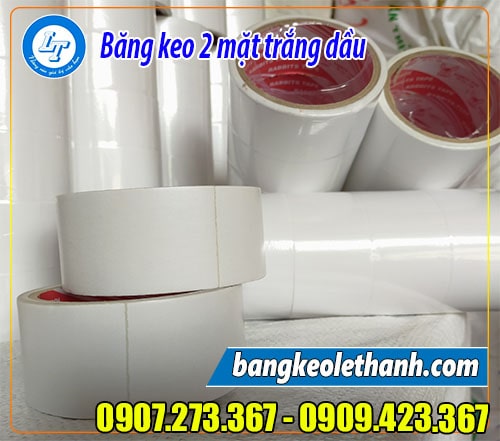 Băng keo 2 mặt trắng dầu 4f8