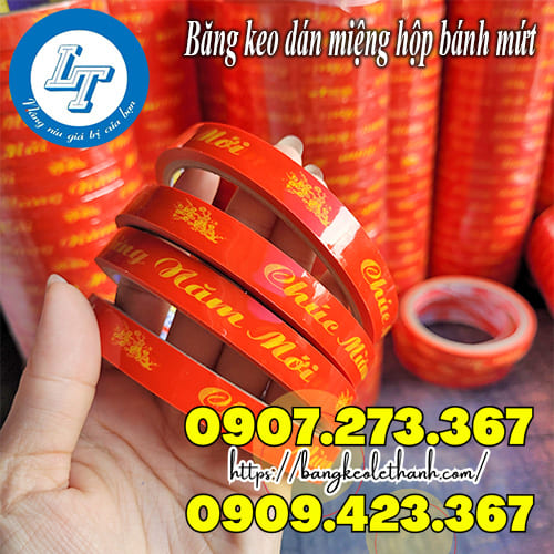 Băng keo dán miệng hộp bánh mứt tết