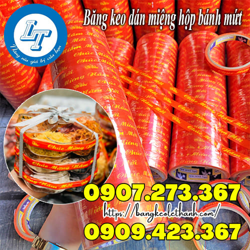Băng keo dán miệng hộp bánh mứt tết