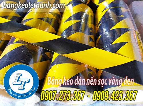 Băng keo dán nền sọc vàng đen 4f8*33m
