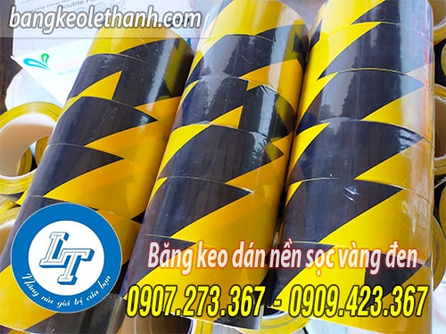 Bằng keo dán nền sọc vàng đen cây 6 cuộn