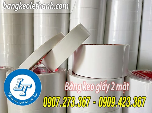 Băng keo giấy 2 mặt màu trắng