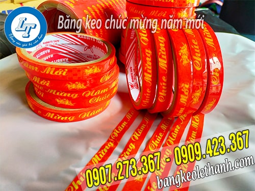 Băng keo in chữ chúc mừng năm mới