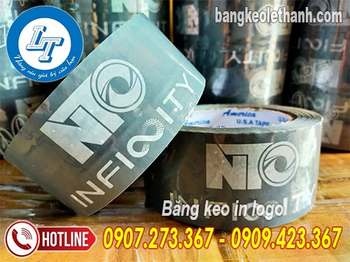 Băng keo in logo nền màu