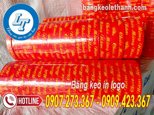Băng keo in logo nền màu