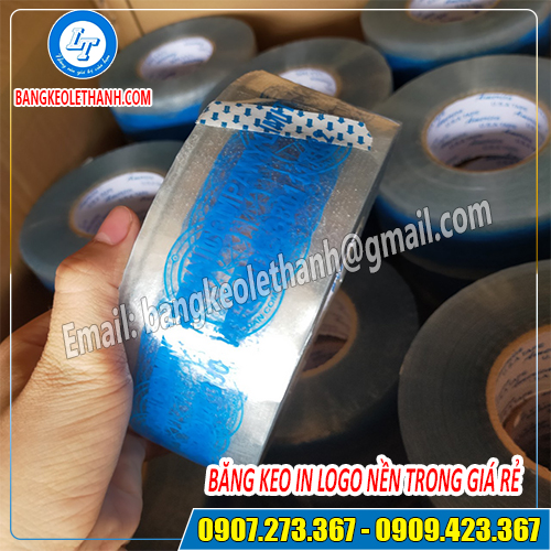 Băng keo in logo nền trong