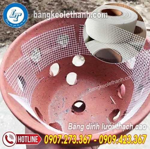 Băng keo lưới thạch cao dán chậu cây