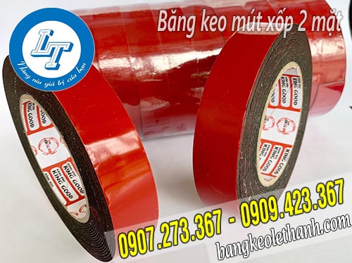 Băng keo mút xốp hai mặt đỏ đen