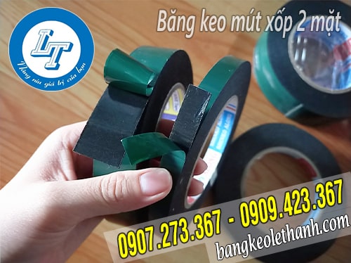Băng keo mút xốp hai mặt xanh đen