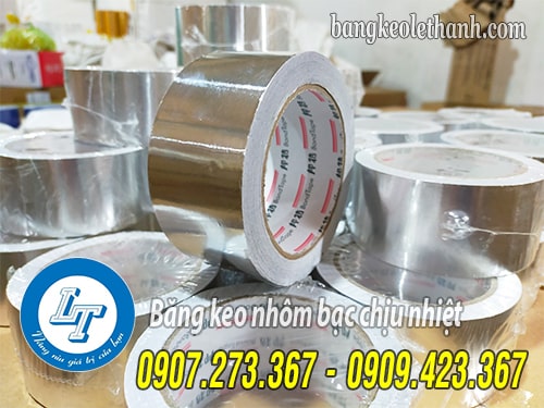 Băng keo nhôm bạc chịu nhiệt trơn