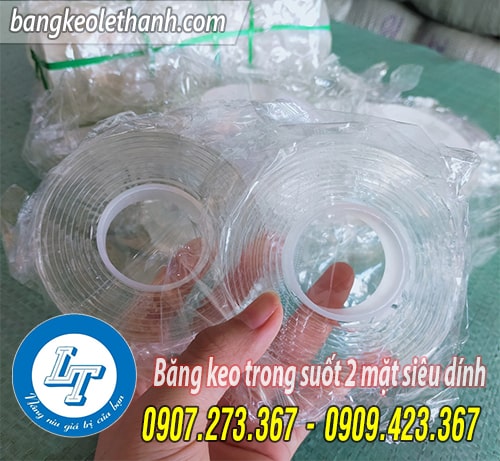 Băng keo trong suốt 2 mặt siêu dính