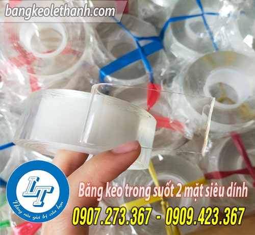 Băng keo trong suốt 2 mặt siêu dính