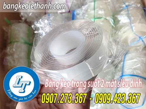 Băng keo trong suốt 2 mặt siêu dính