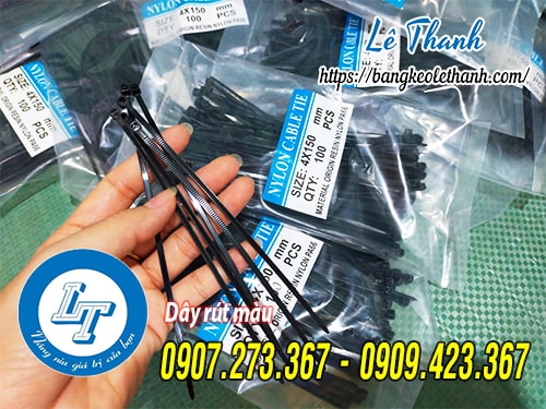 Dây rút màu đen 15cm giá rẻ