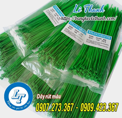 Dây rút màu xanh lá 20cm