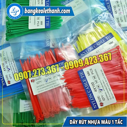 Dây rút nhựa màu 1 tấc